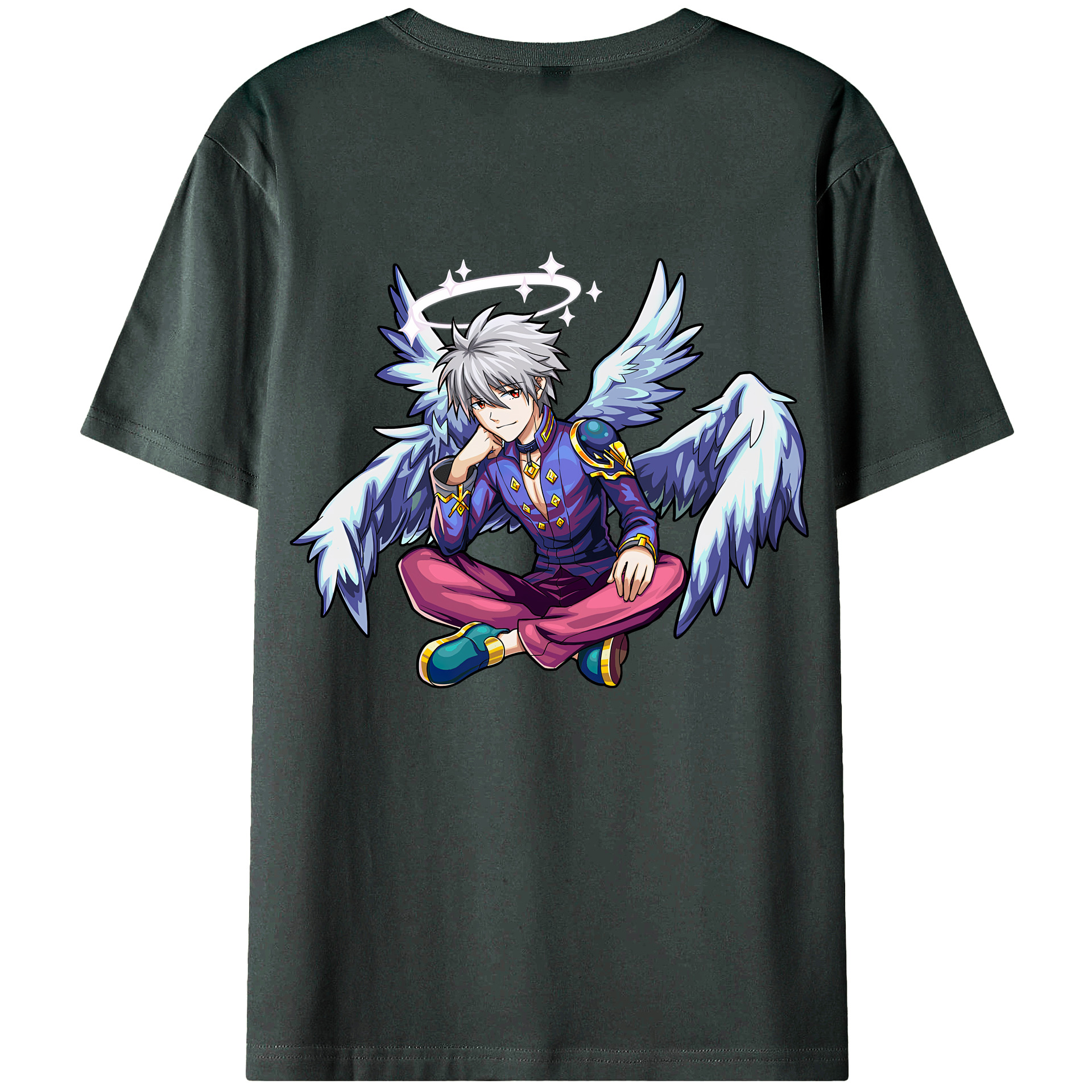 （画像用） EVA 新世紀エヴァンゲリオン 綿100％ メンズ半袖Tシャツ（バックプリント） 通気性